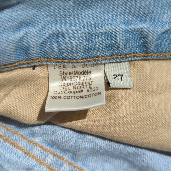 Rag & Bone Huntington Light Wash Mid Rise Cut Off Raw Hem Denim Jean Shorts 27 - Picture 5 of 13